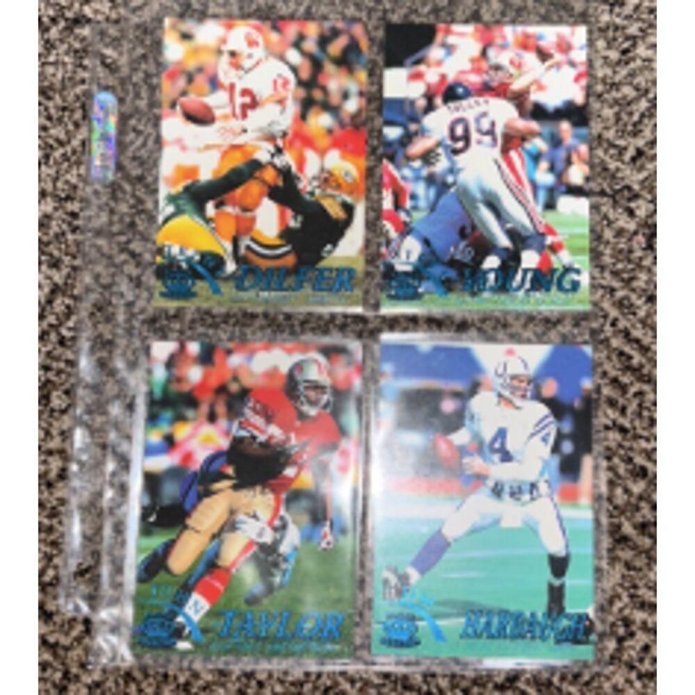 1995 Pacific Football Steve Young Trent Dilfer Harbaugh Taylor 4 Card Lot